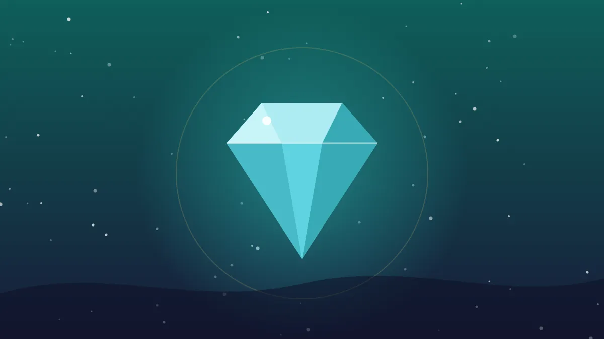 Illustration: a pale blue aquamarine gemstone
