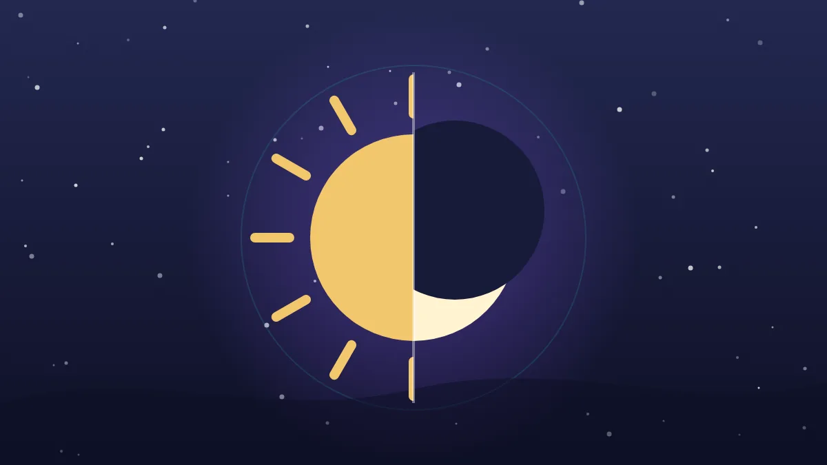 Illustration: day and night in perfect balance