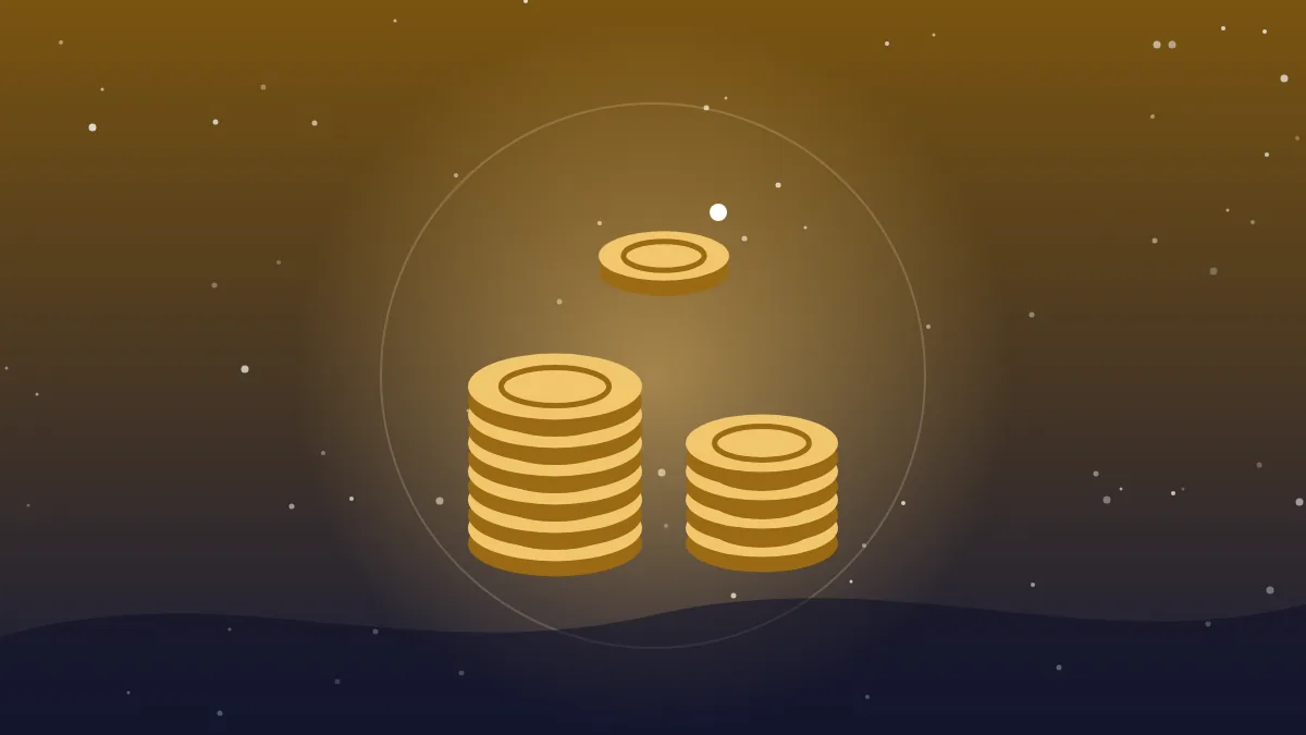 Illustration: shimmering gold coins