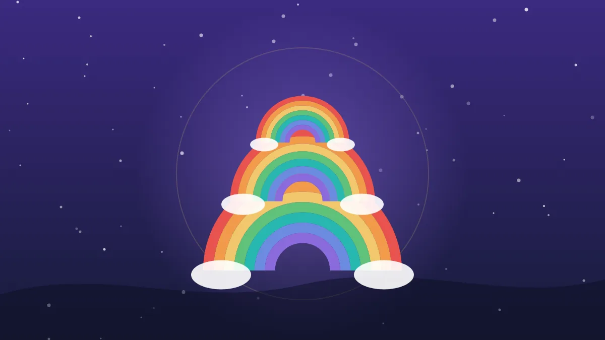 Illustration: three stacked rainbows